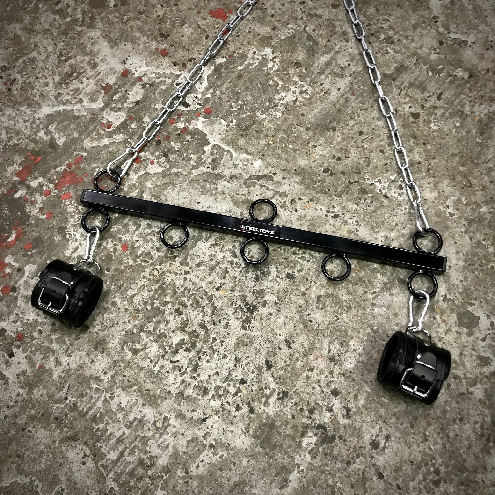 Spreidstang / ophanging 60 cm met 8 bondage ringen - Afbeelding 6