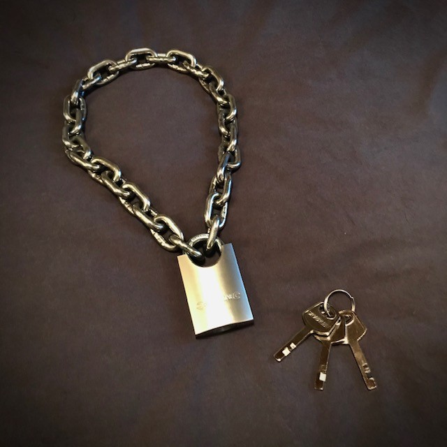 Zware hals ketting 6 mm. rvs + hangslot - Afbeelding 2