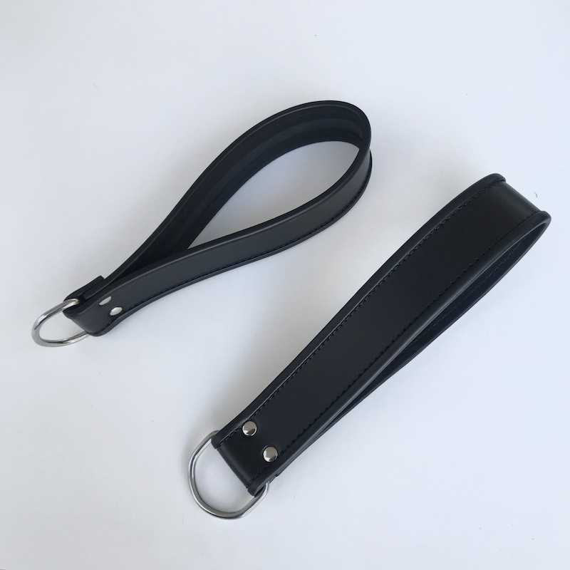 Leg Loops Leather With 1 D-Ring With Piping Black - Image 5