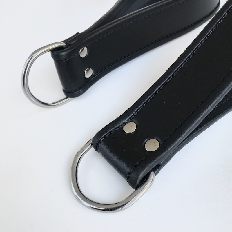 Leg Loops Leather With 1 D-Ring With Piping Black - Image 7