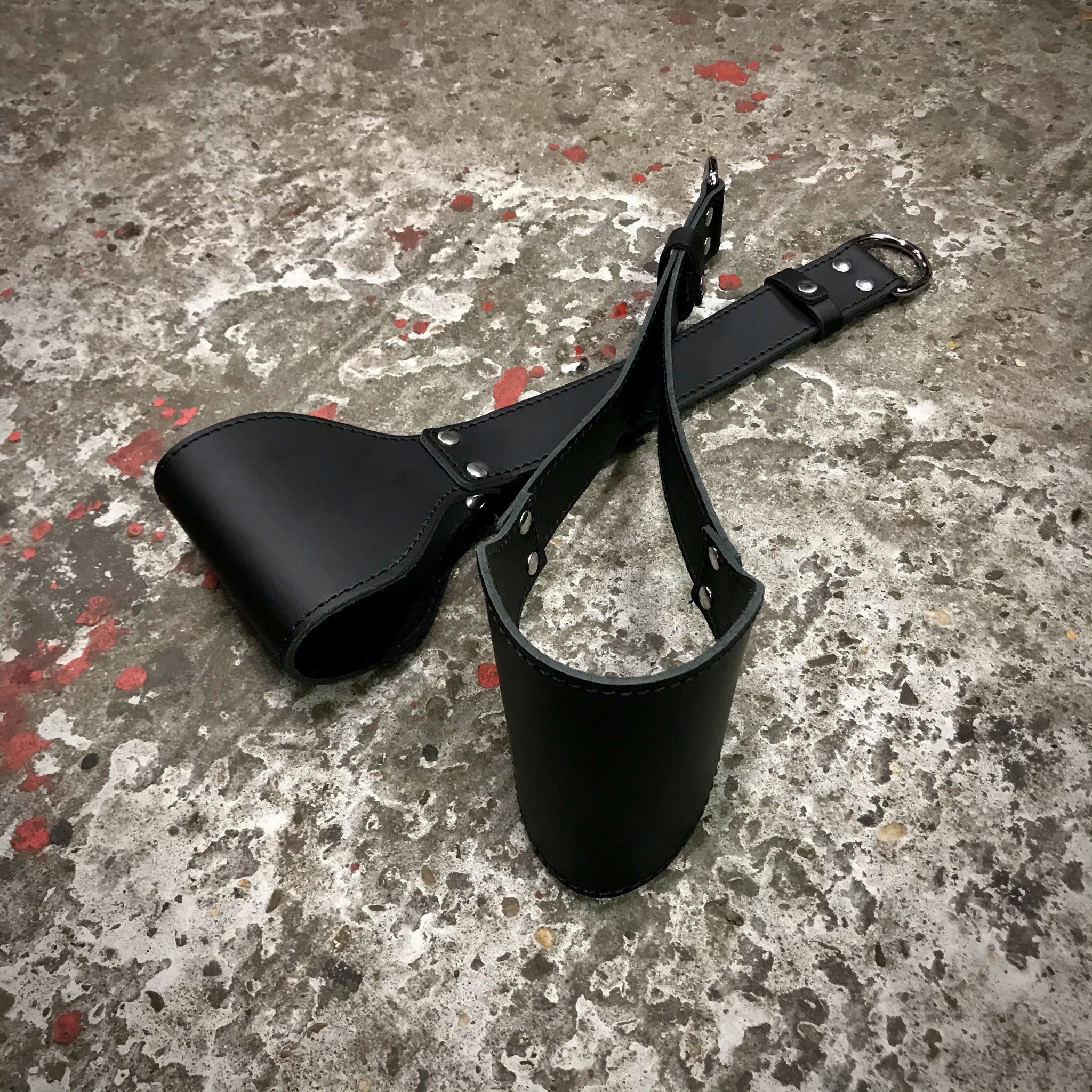 Leg Loops Adjustable Wide Leather with 1 D-ring - Image 2