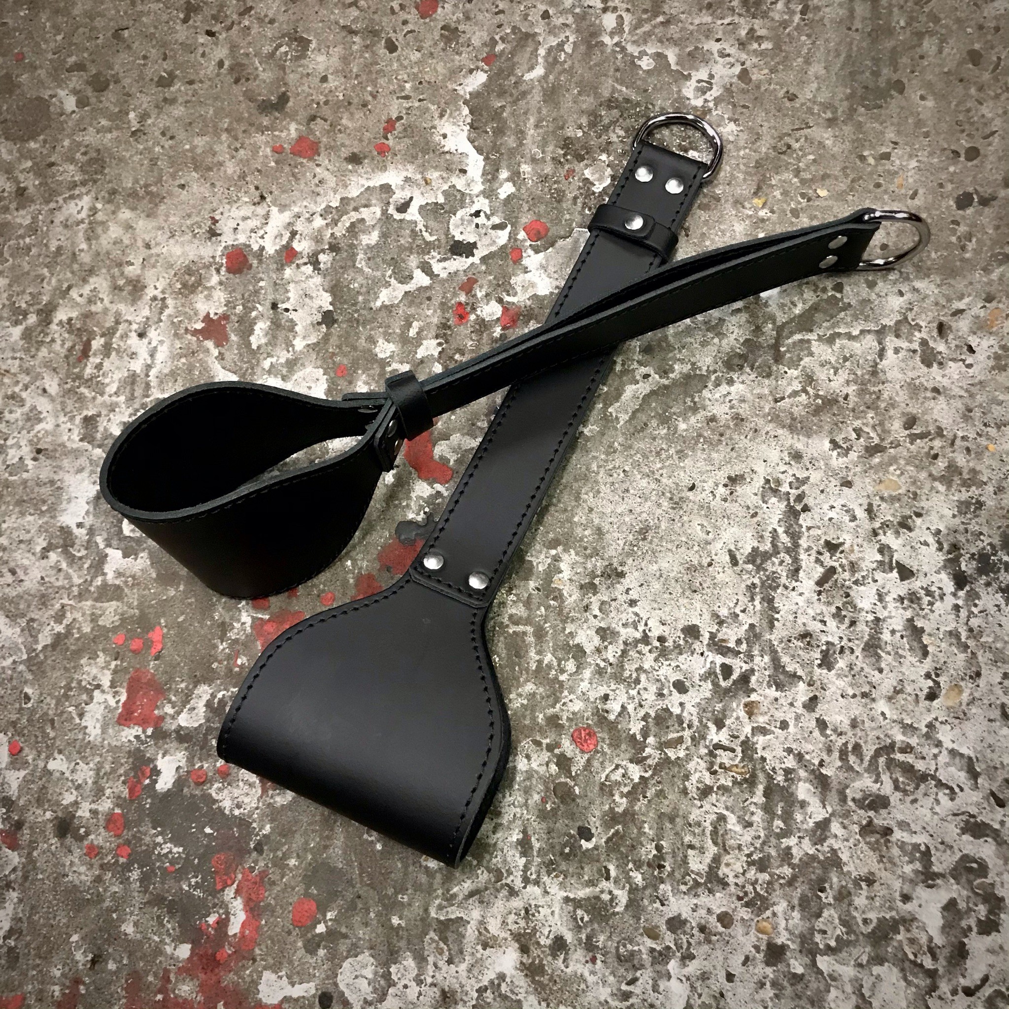 Leg Loops Adjustable Wide Leather with 1 D-ring - Image 3