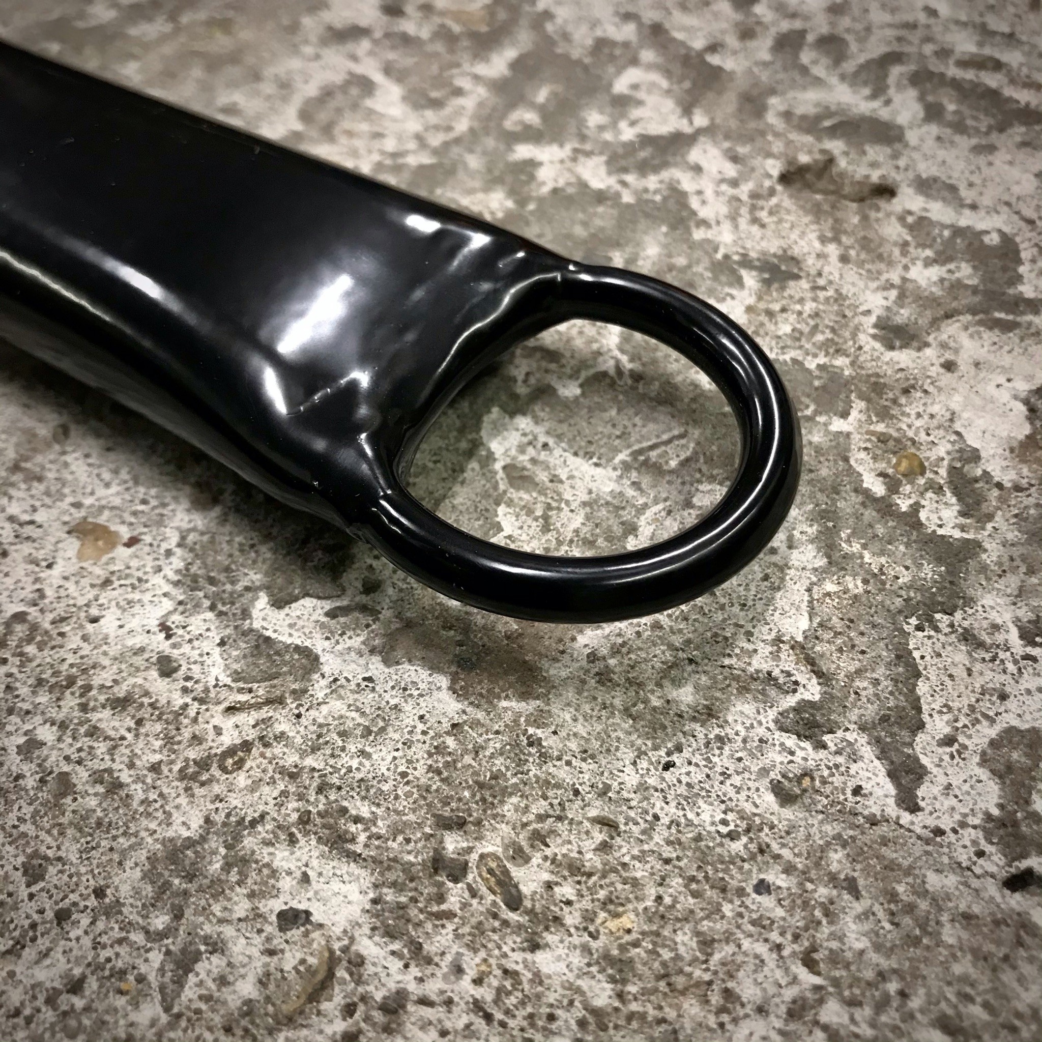 Complete SET Lederen Pols + Enkel + Hals Boei + Spreider 75 cm. Zwart + Zwarte Bies - Afbeelding 12