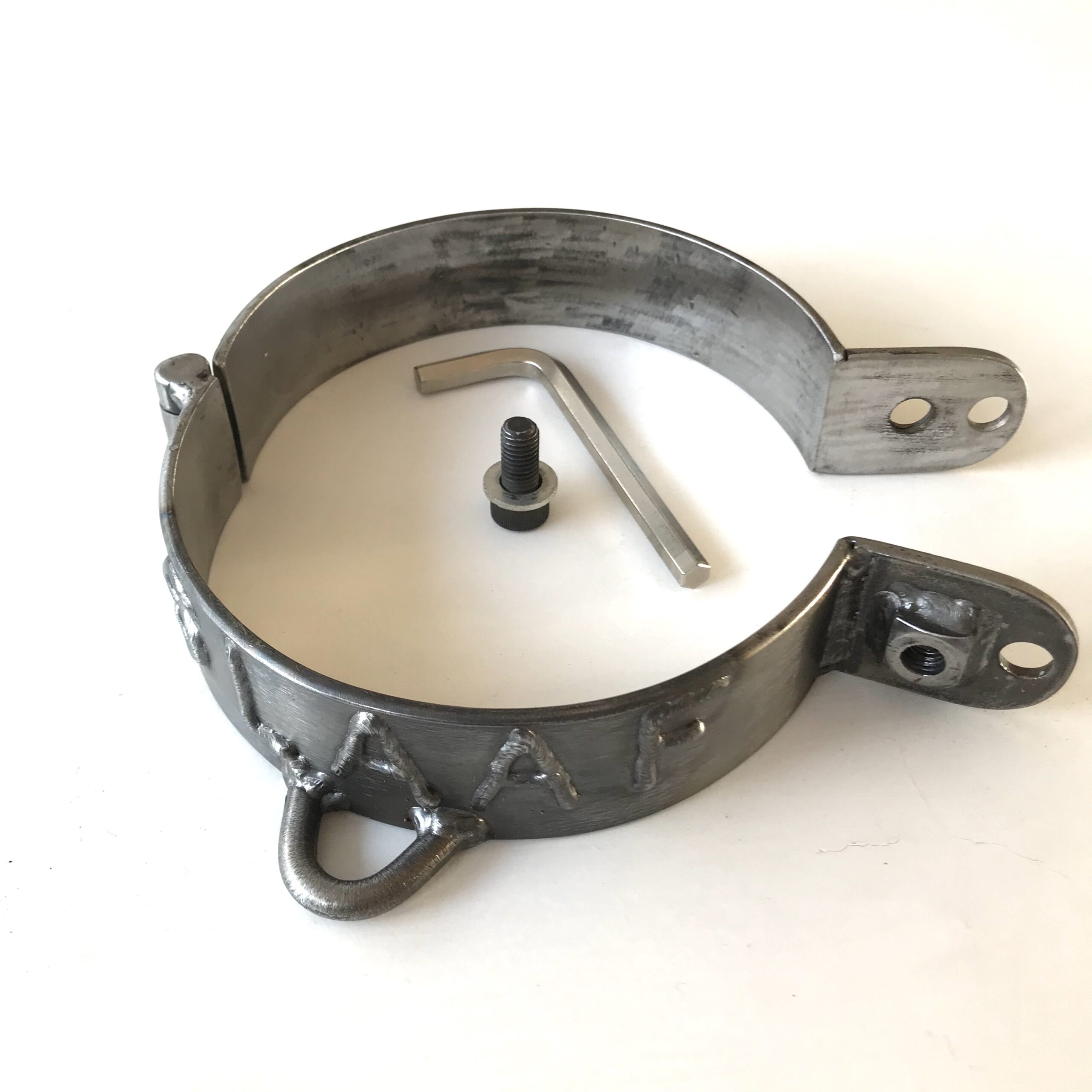 Set of Steel Neck, Wrist and Ankle Cuffs all 5 connected with Chain - Image 6
