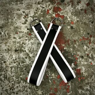 Leg Loops Leather with 1 D-ring with White Piping