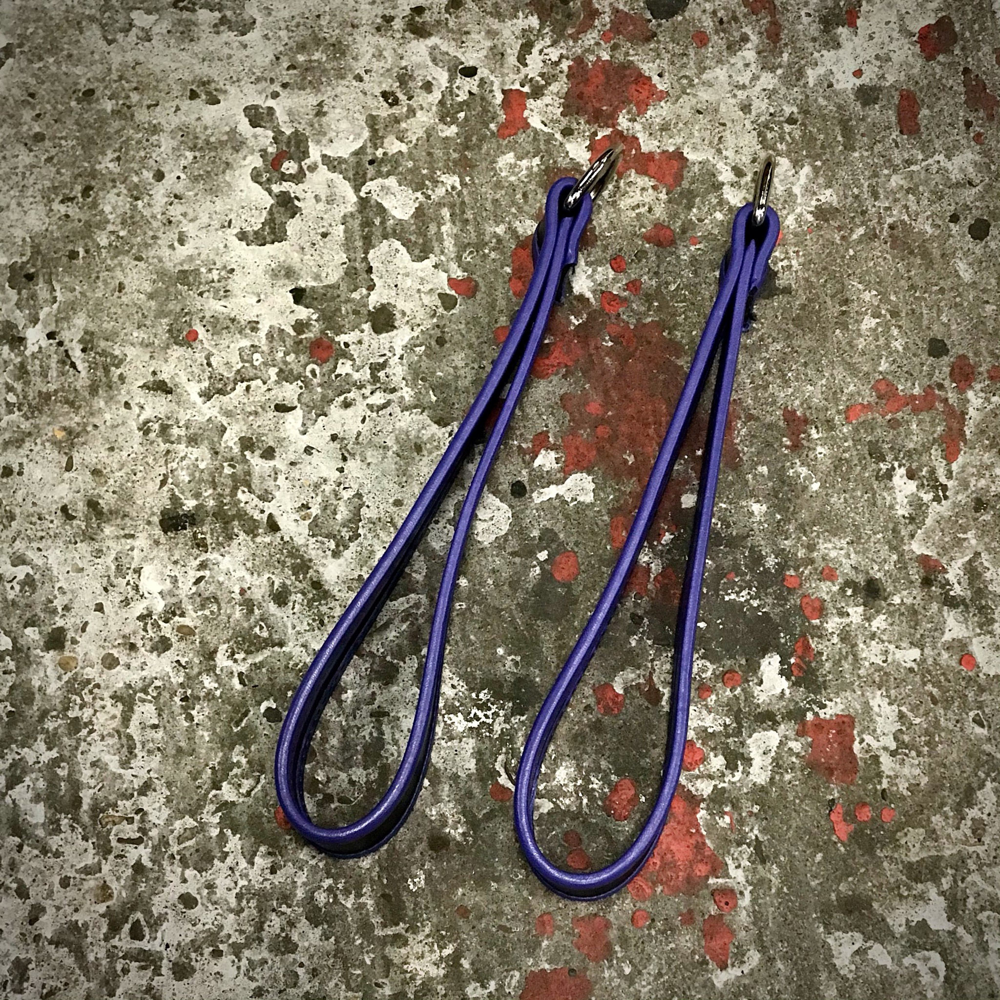 Beenlussen Leer met 1 D-ring met Paarse Bies - Afbeelding 4