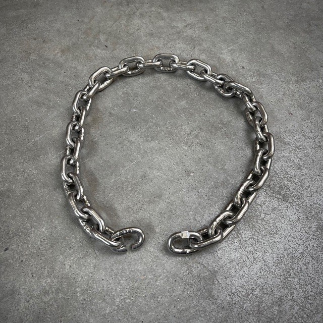 Neck Chain 6 mm. Stainless Steel With Special Nearly Invisible Hand-Cut Closure - Image 2