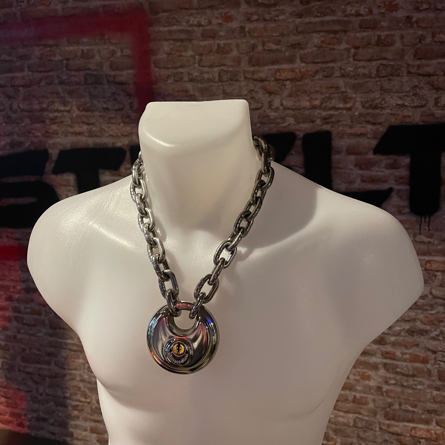 Hals Ketting 8 mm. RVS Met Disc Slot - Afbeelding 2