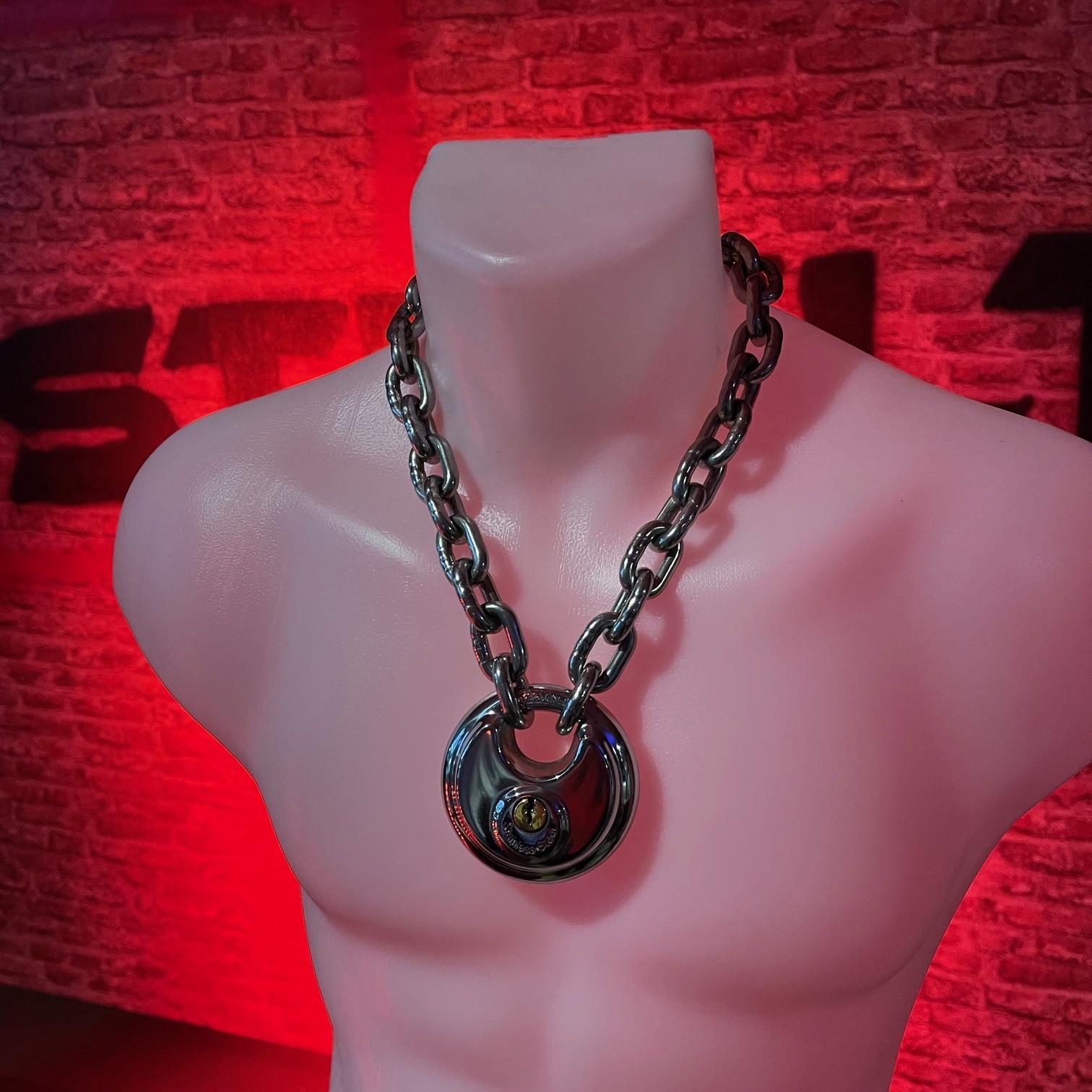 Hals Ketting 8 mm. RVS Met Disc Slot - Afbeelding 3