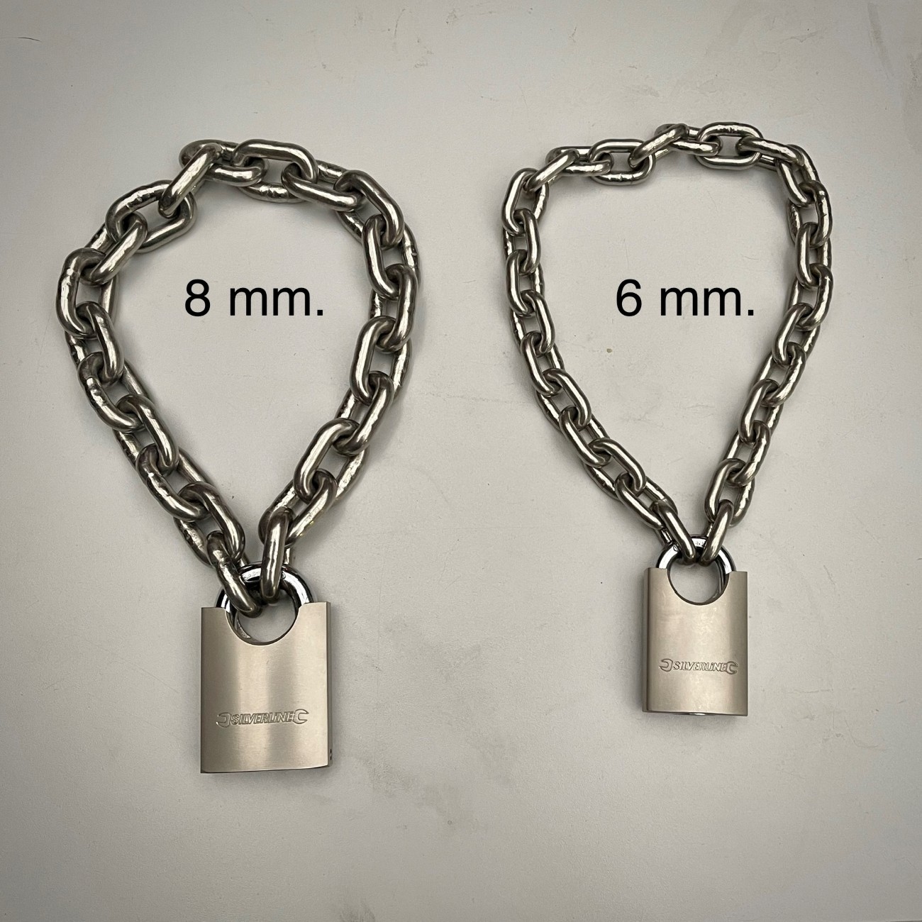 Zware hals ketting 8 mm. rvs + hangslot - Afbeelding 2