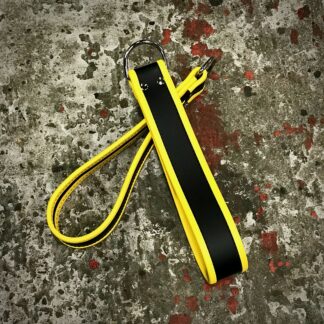 Steeltoys Leg Loops Leather with 1 D-ring with Yellow Piping