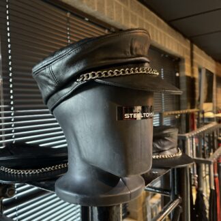 Genuine Leather Cap Black