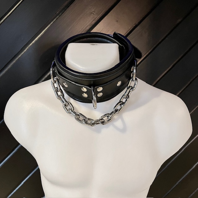Steeltoys Collar leather and chain