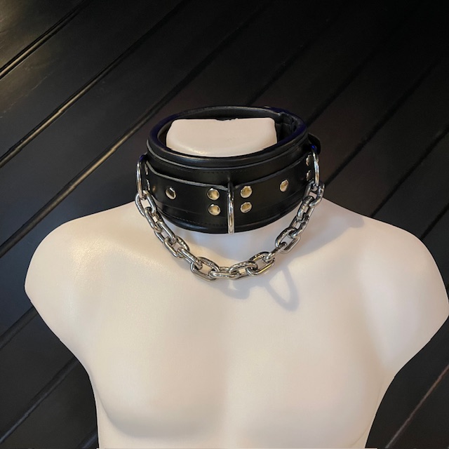 Steeltoys Collar leather and chain