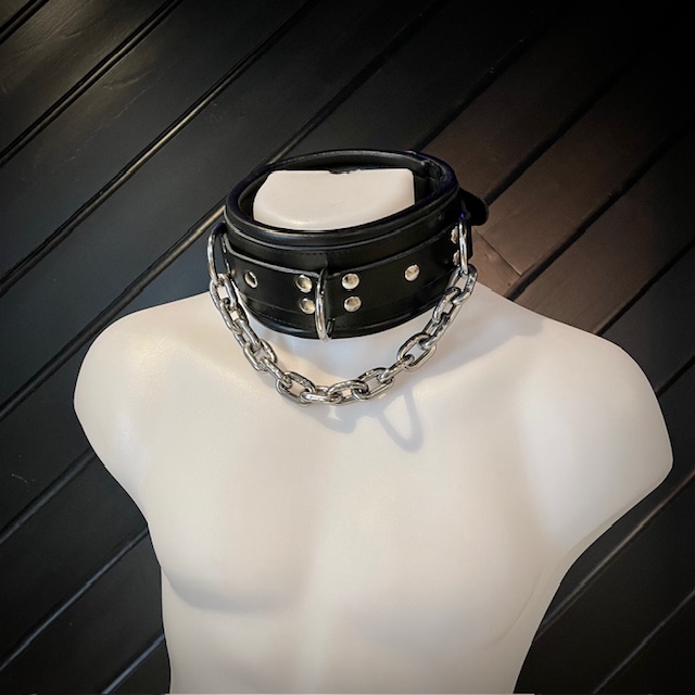 Steeltoys Collar leather and chain