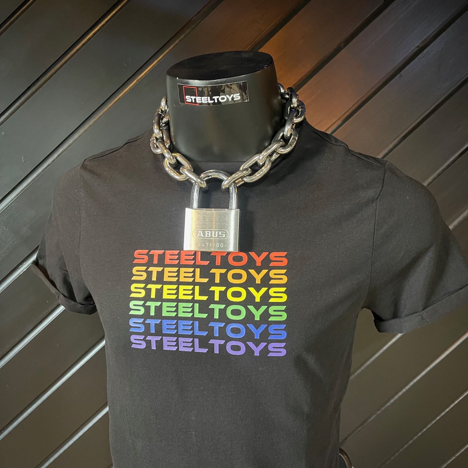 Steeltoys RVS halsketting 8mm. + Abus slot